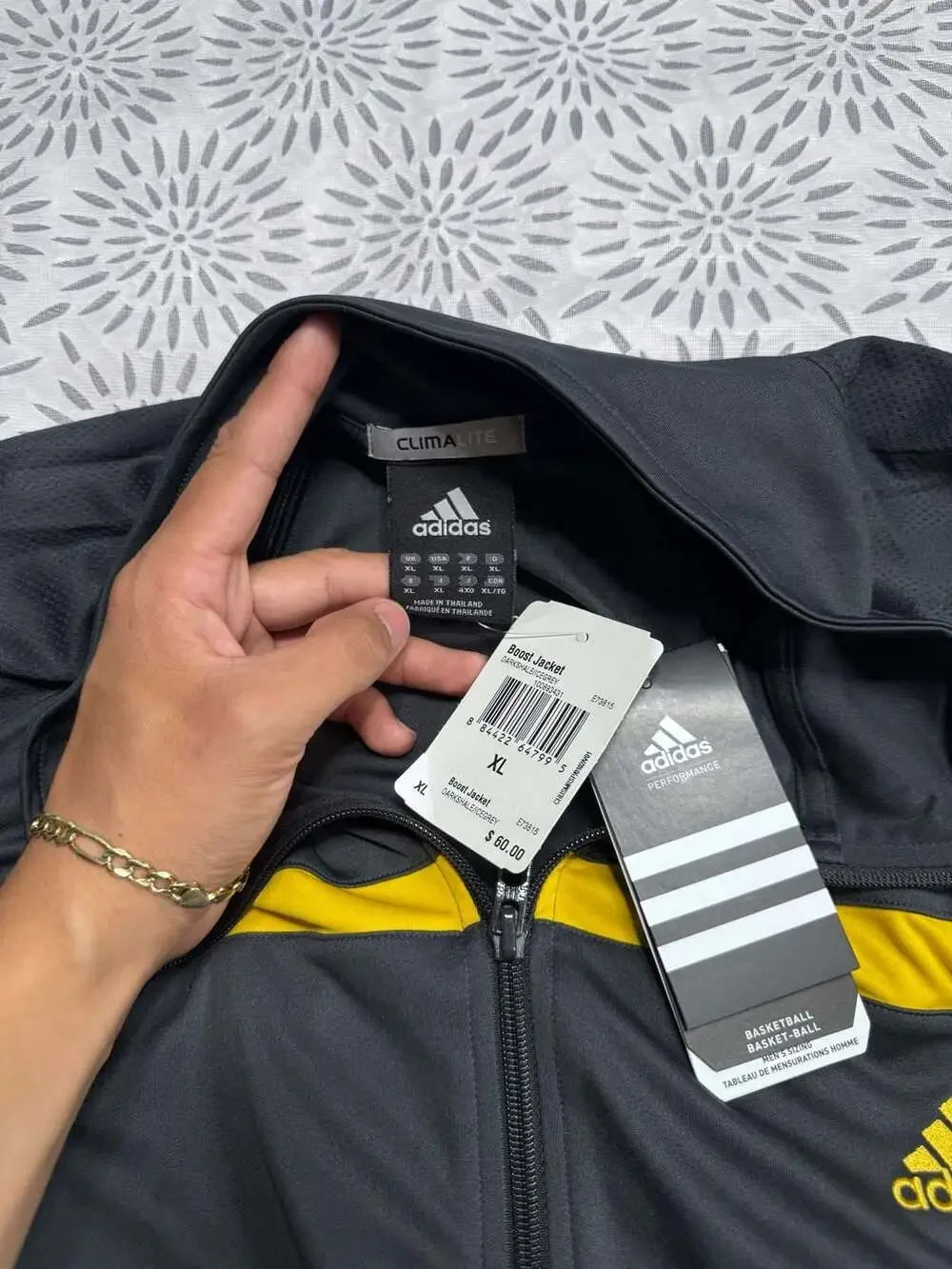 Adidas Jacket Full Zip Track Jacket Yellow Black Men’s XL